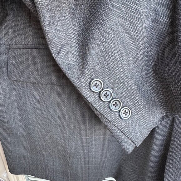 Barrington Premier Mens Suit Coat 44 Reg Dark Gray Worsted Wool Textured New - Picture 9 of 11